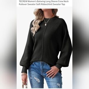 Black Batwing Sleeve Sweater